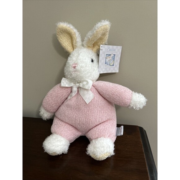 Carter's Other - Carters Classics Prestige Pink Bunny Rabbit Plush Chenille Knit Rattle NOS w/Tag